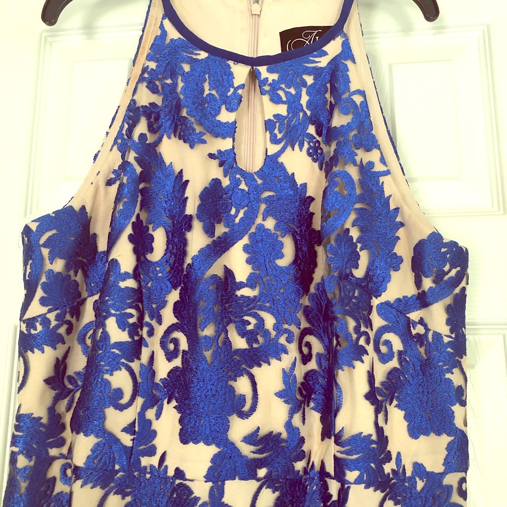 Electric Blue Alex Evenings halter gown